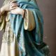 Plaster statuette of the Virgin of Olot with glass eyes. Early 20th century.