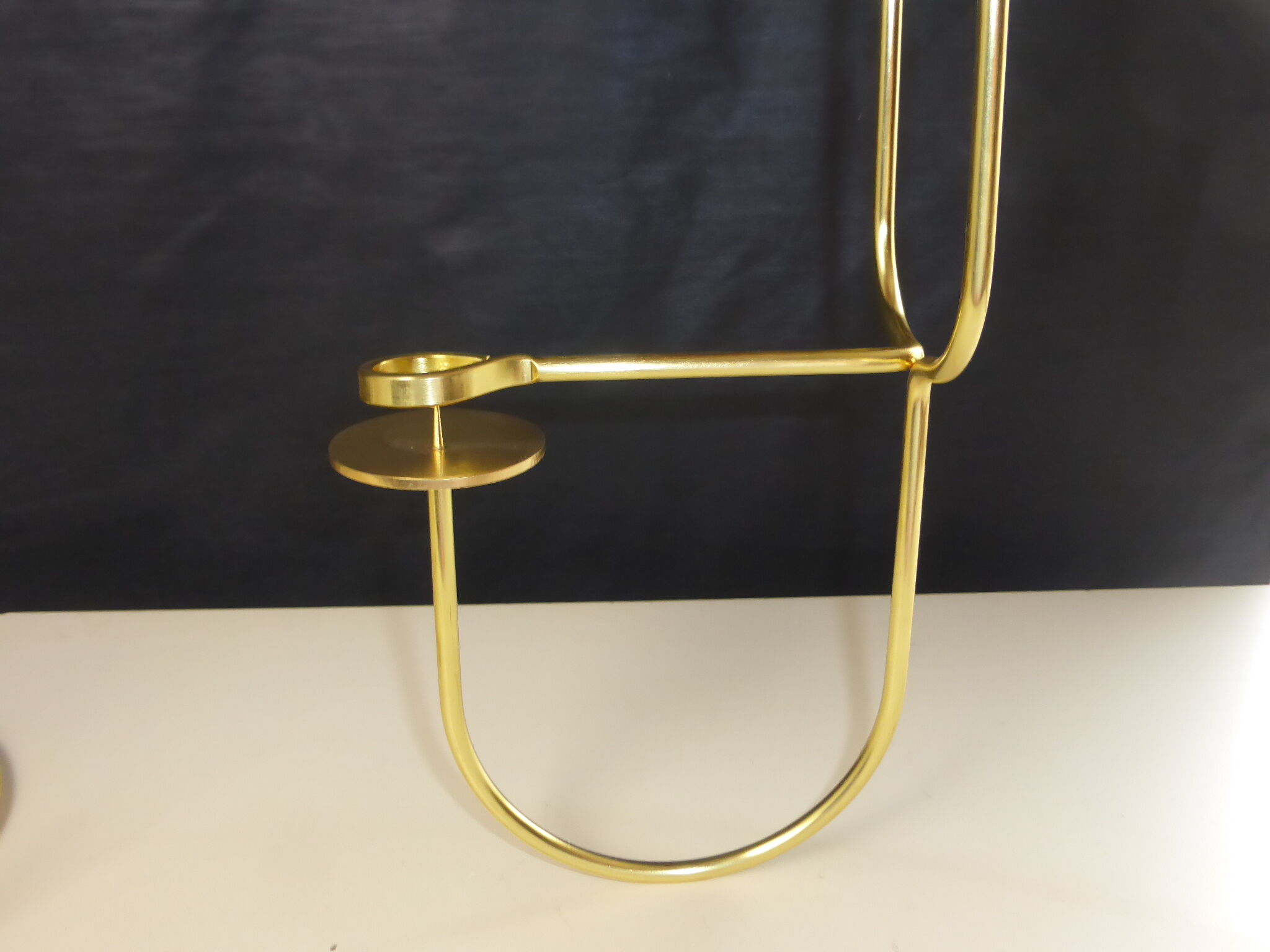 3 candle holders design sleek model, hanging in gold metal