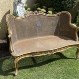 Sofa canage bench - gilded wood Louis XV style