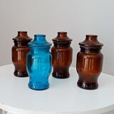 Set of 4 vintage jars 70s