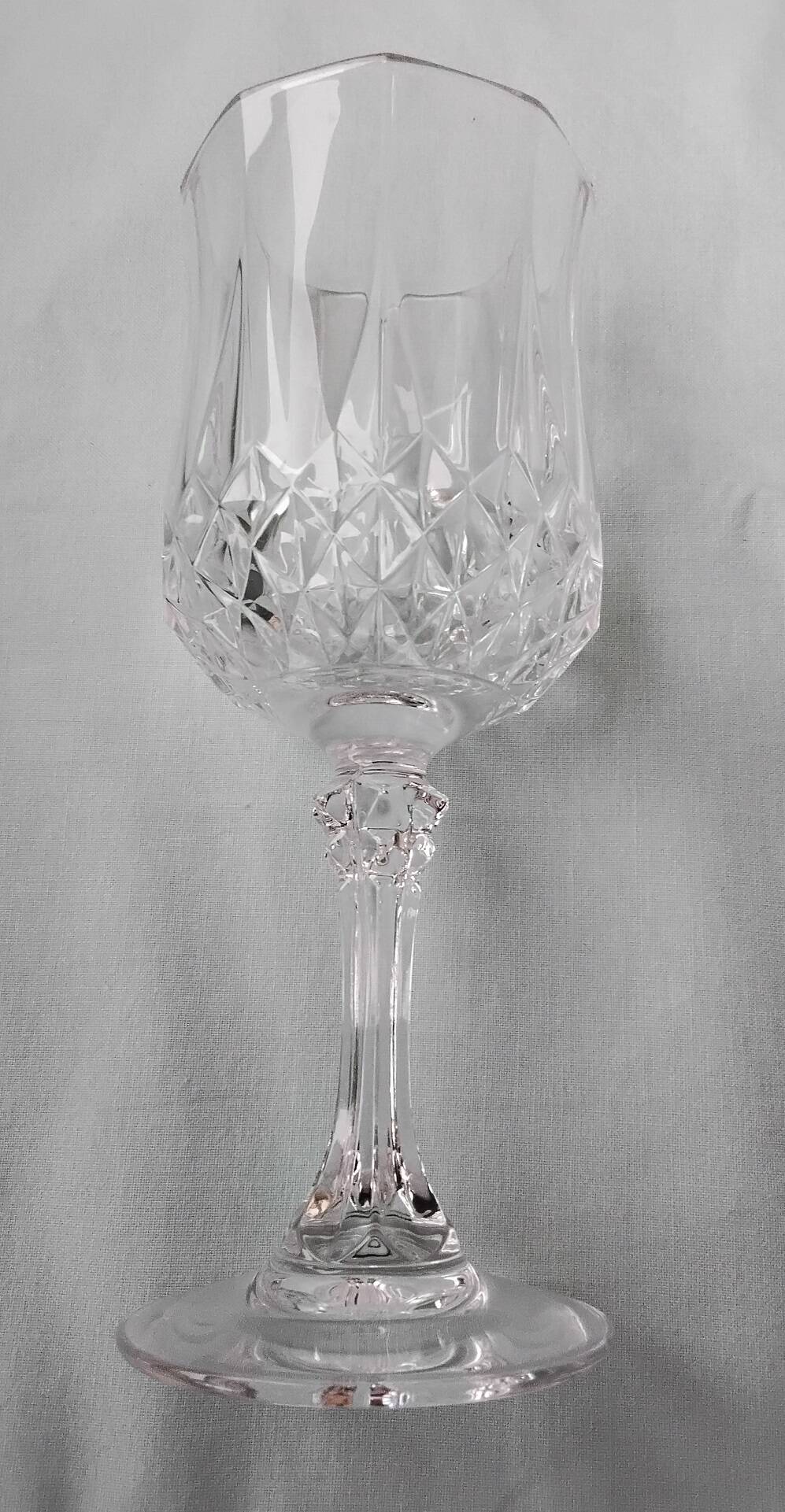 6 crystal stem glasses