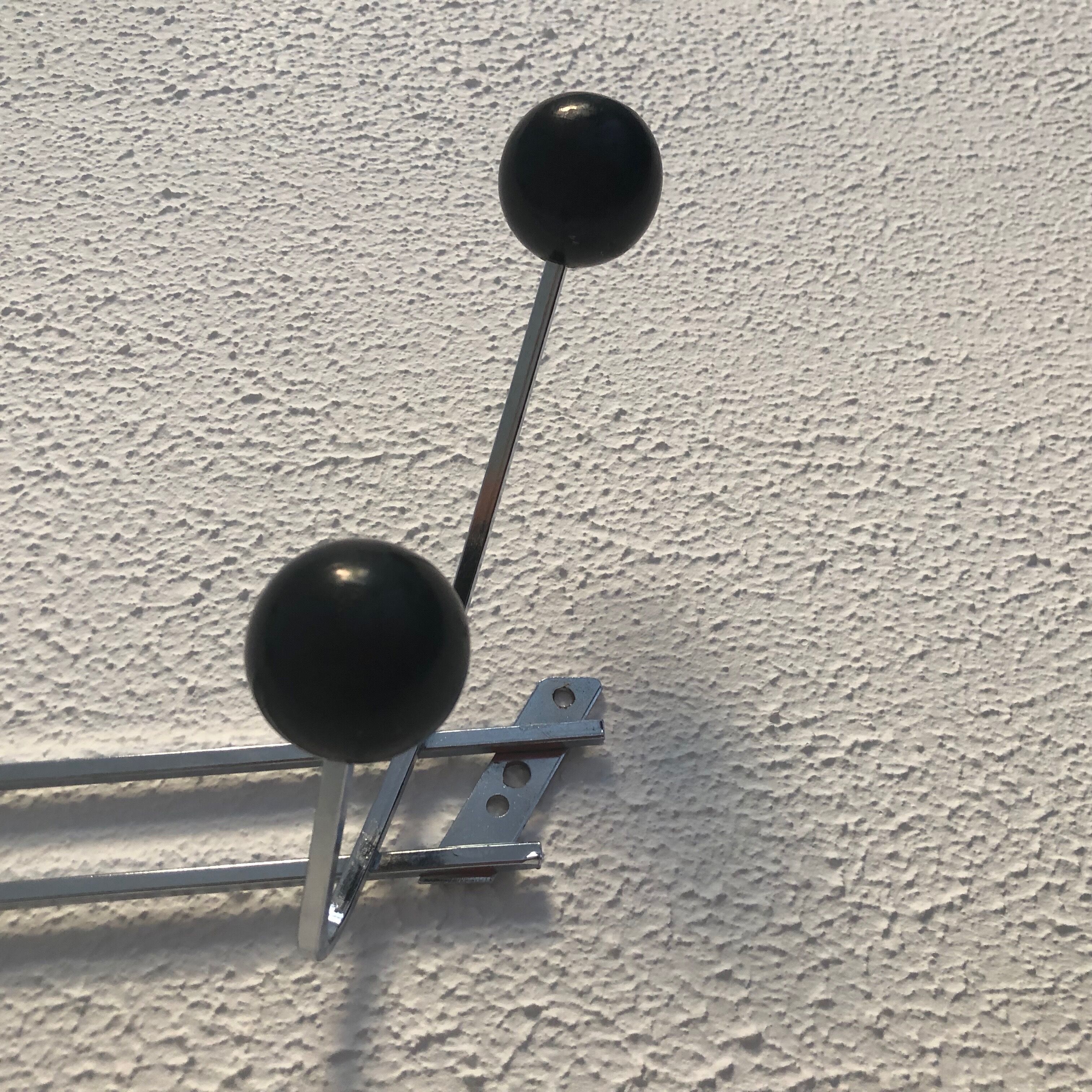Steel coat rack 4 vintage pads 1960 - 30x18cm