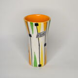Vase Saint-Clément painted by hand - geometric decoration 1950