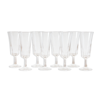 8 glass champagne flutes model Regence, Luminarc, vintage