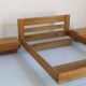 140 cm bed and bedside tables in certified solid elm regain