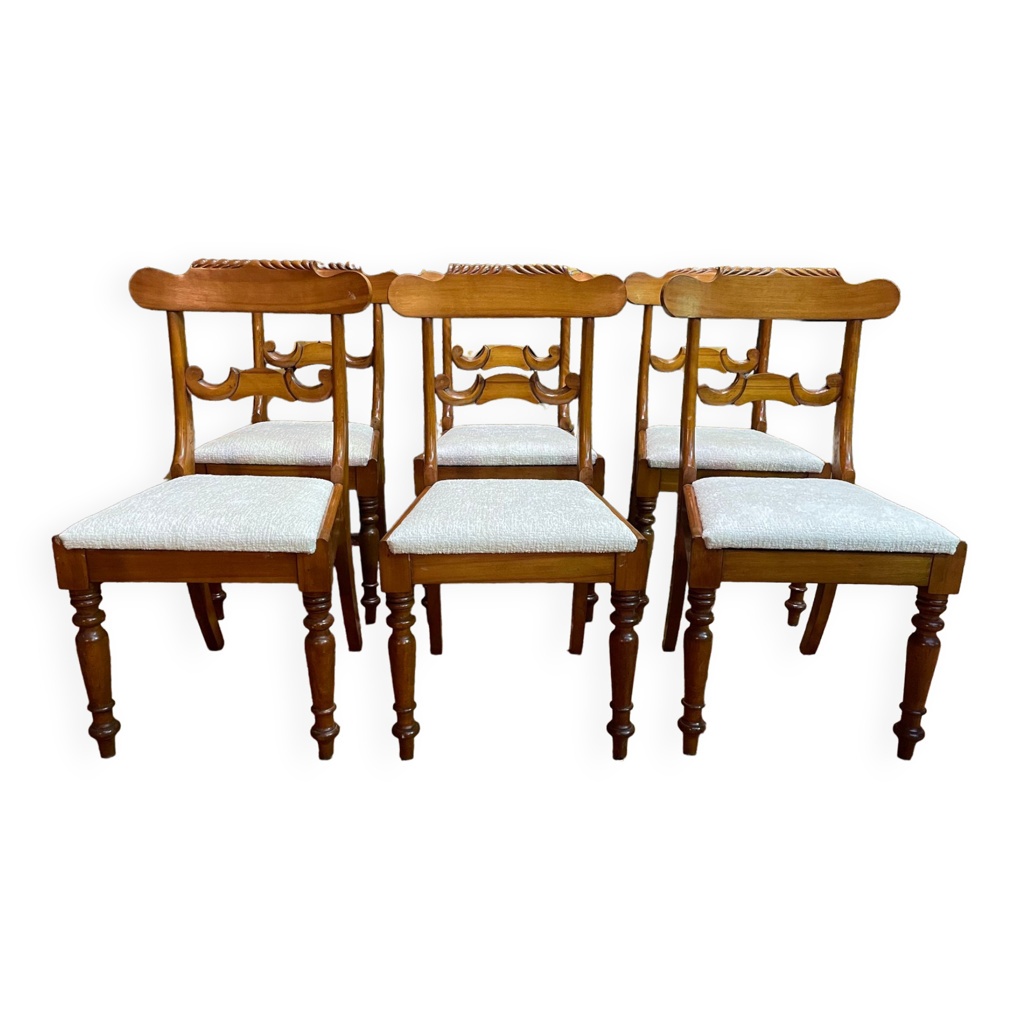Suite of 6 restored mahogany English chairs