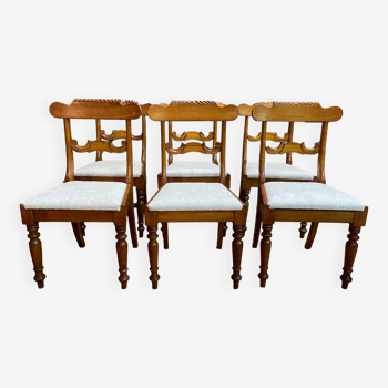 Suite of 6 restored mahogany English chairs