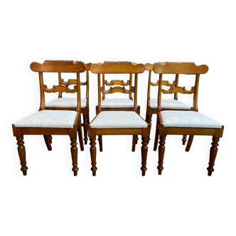 Suite of 6 restored mahogany English chairs