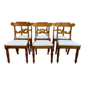 Suite of 6 restored mahogany English chairs