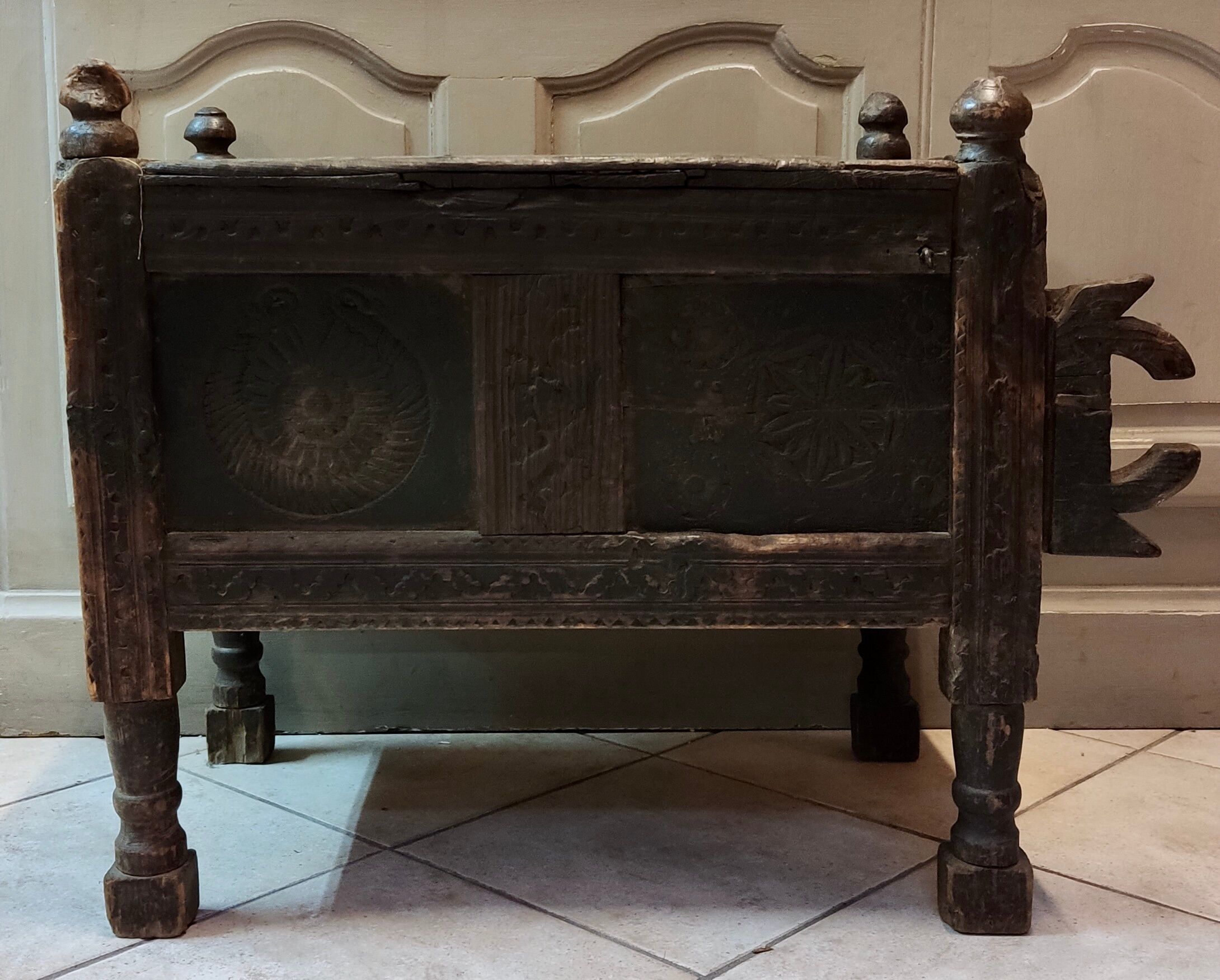 Small Afghan 19th Authentic Wedding Chest