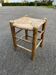 Vintage stool, wood and straw, 1950