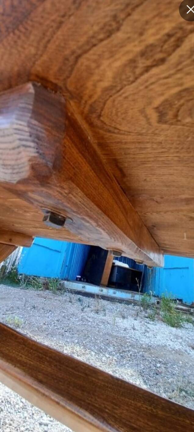 Large old solid oak monastery table