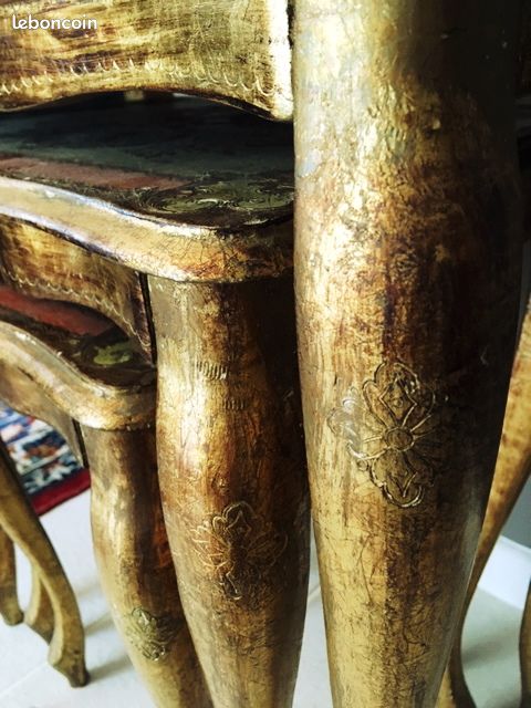 Venitian side tables gilded wood with gold leaf