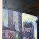Metro Stalingrad in Paris, oil on canvas signed Patrice Landauer
