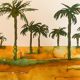 Tableau signé paysage Egypte « Lever de soleil sur le Nil »