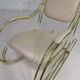 60s rocking chair in brass and ecru imitation leather