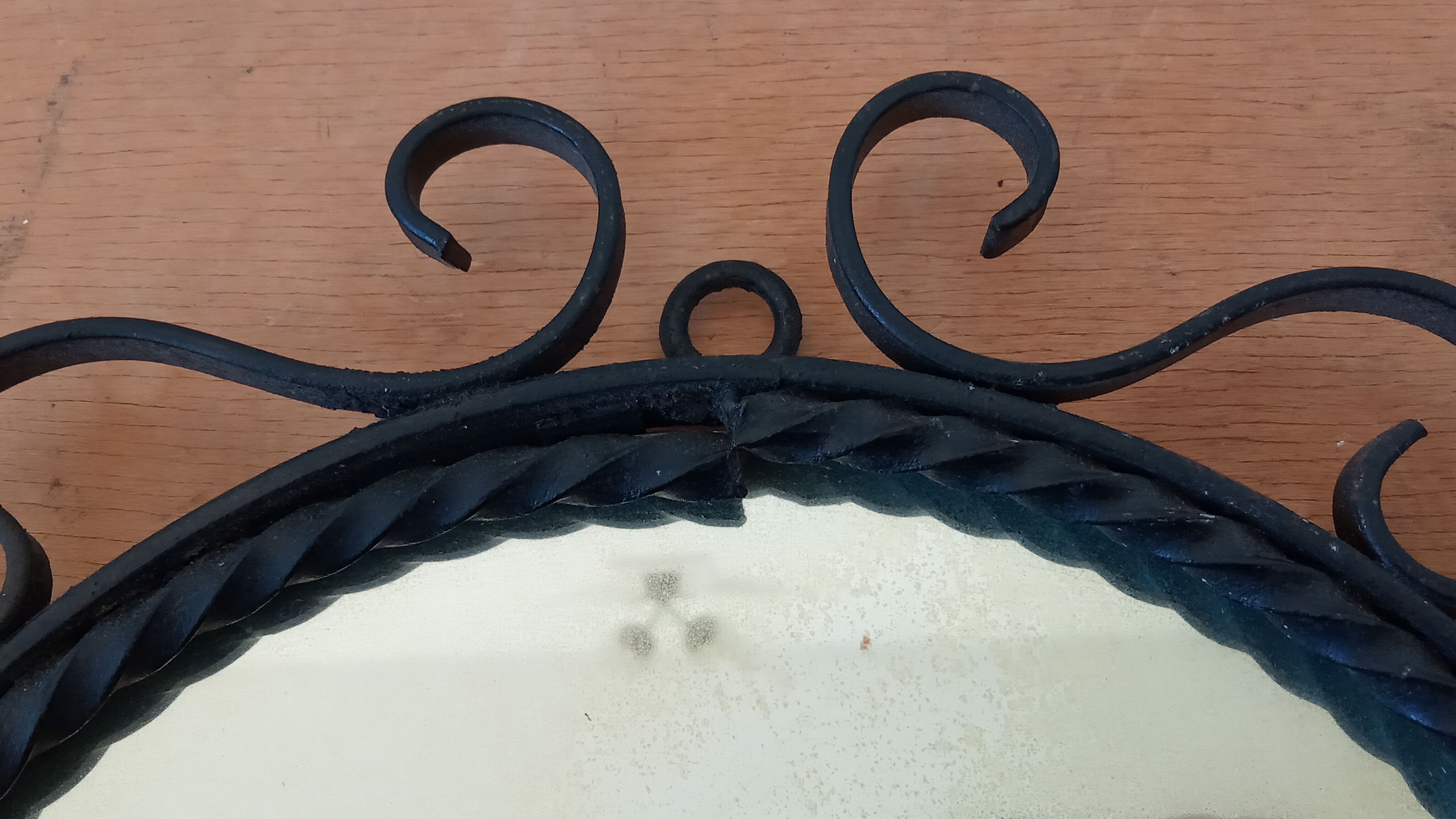 Miroir en fer forgé, années 50, L31 cm