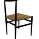 Vintage Italian rush seated chair, 1950s design minimalist