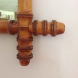 Vintage bamboo mirror of the 50s 50x43cm