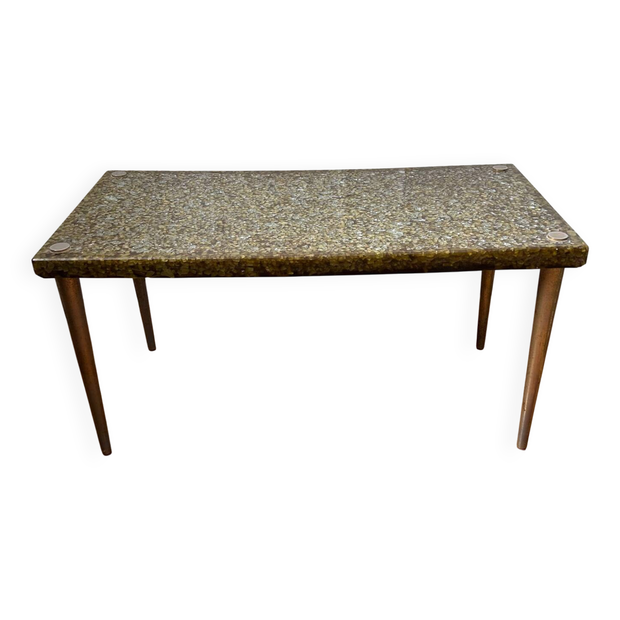Glass terrazzo coffee table