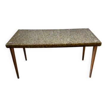 Glass terrazzo coffee table