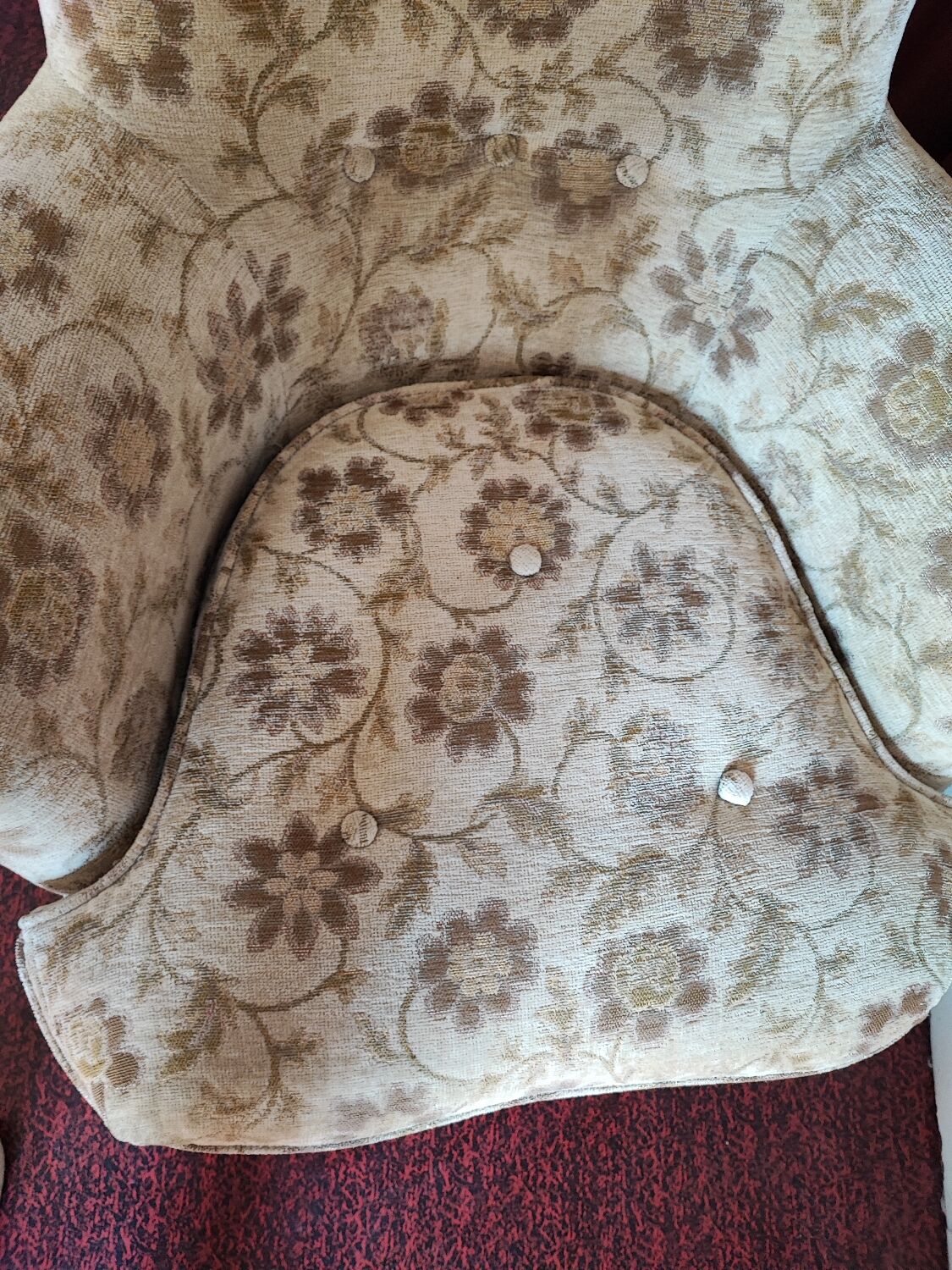 Vintage velvet toad armchair