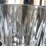 Seau à glace vintage en verre estampillé avec une anse en métal