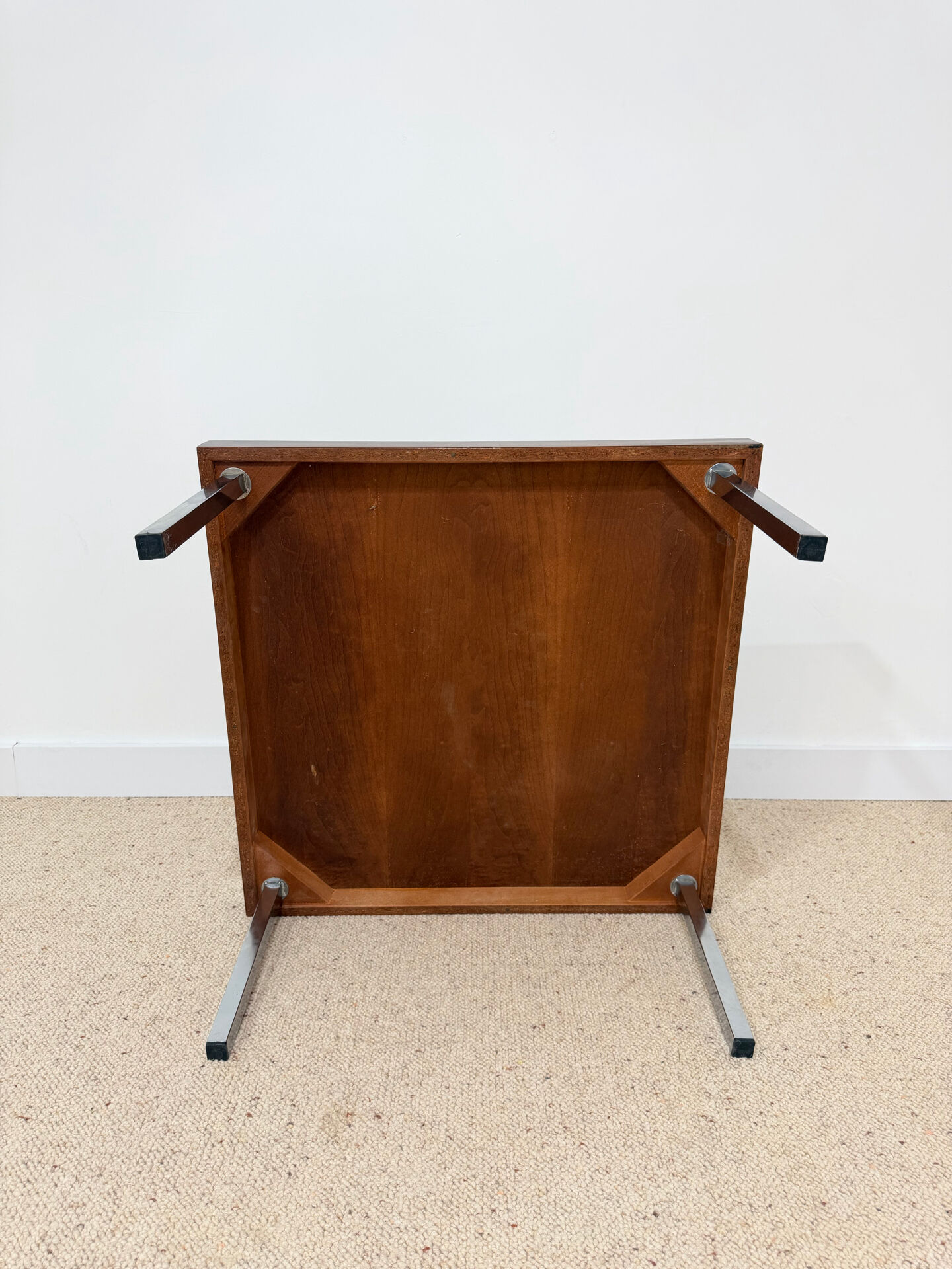 Vintage coffee table in rosewood and chrome steel – 1970s