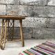Bamboo stool 50s Decoration natural wood rattan wicker Vintage Plant Door