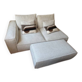 sofa, armchair and pouf