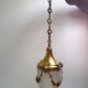 Suspension lamp in gilded bronze and frosted glass nineteenth century