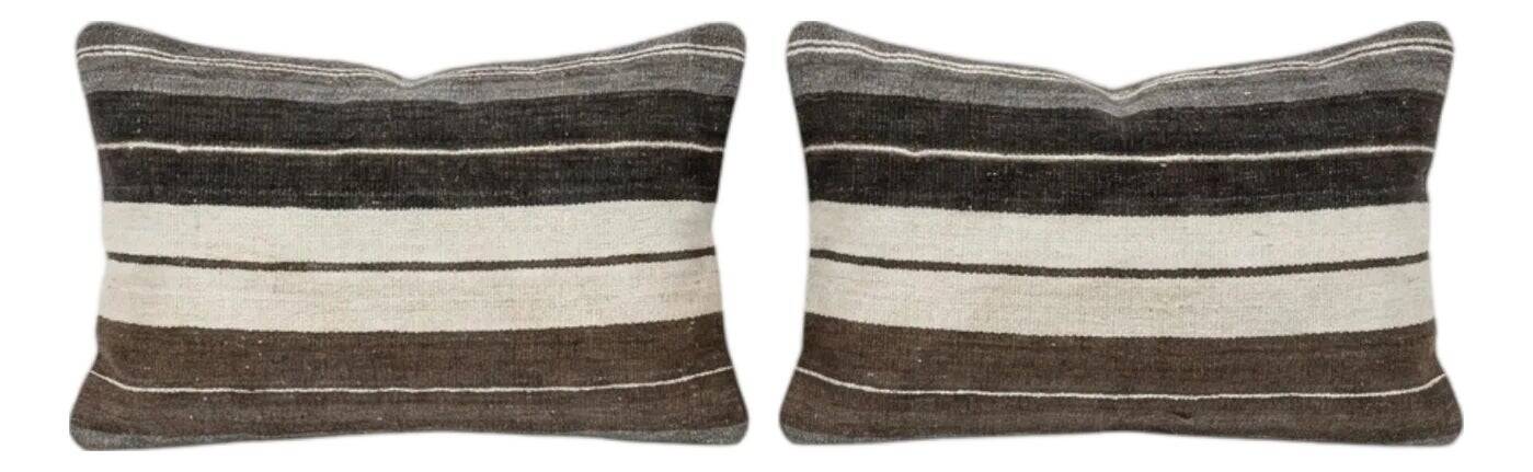 Set of 2 vintage kilim cushion covers 41x61 cm