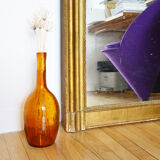 Vase bottle glass amber amber, 70s