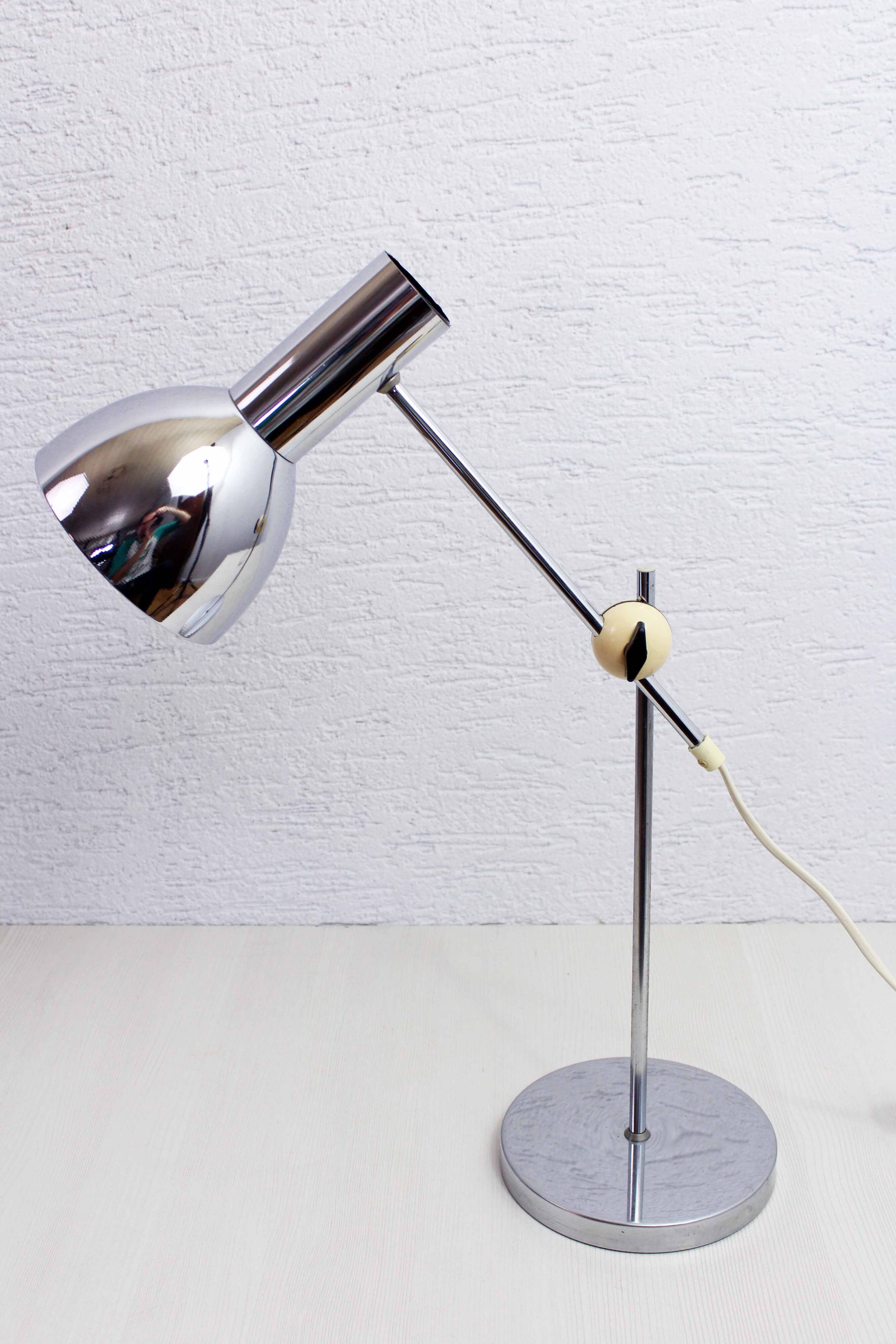 1970s chrome metal desk lamp