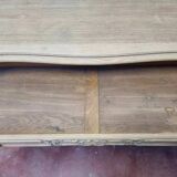 Louis XV buffet in oak & leather - Sandblasted