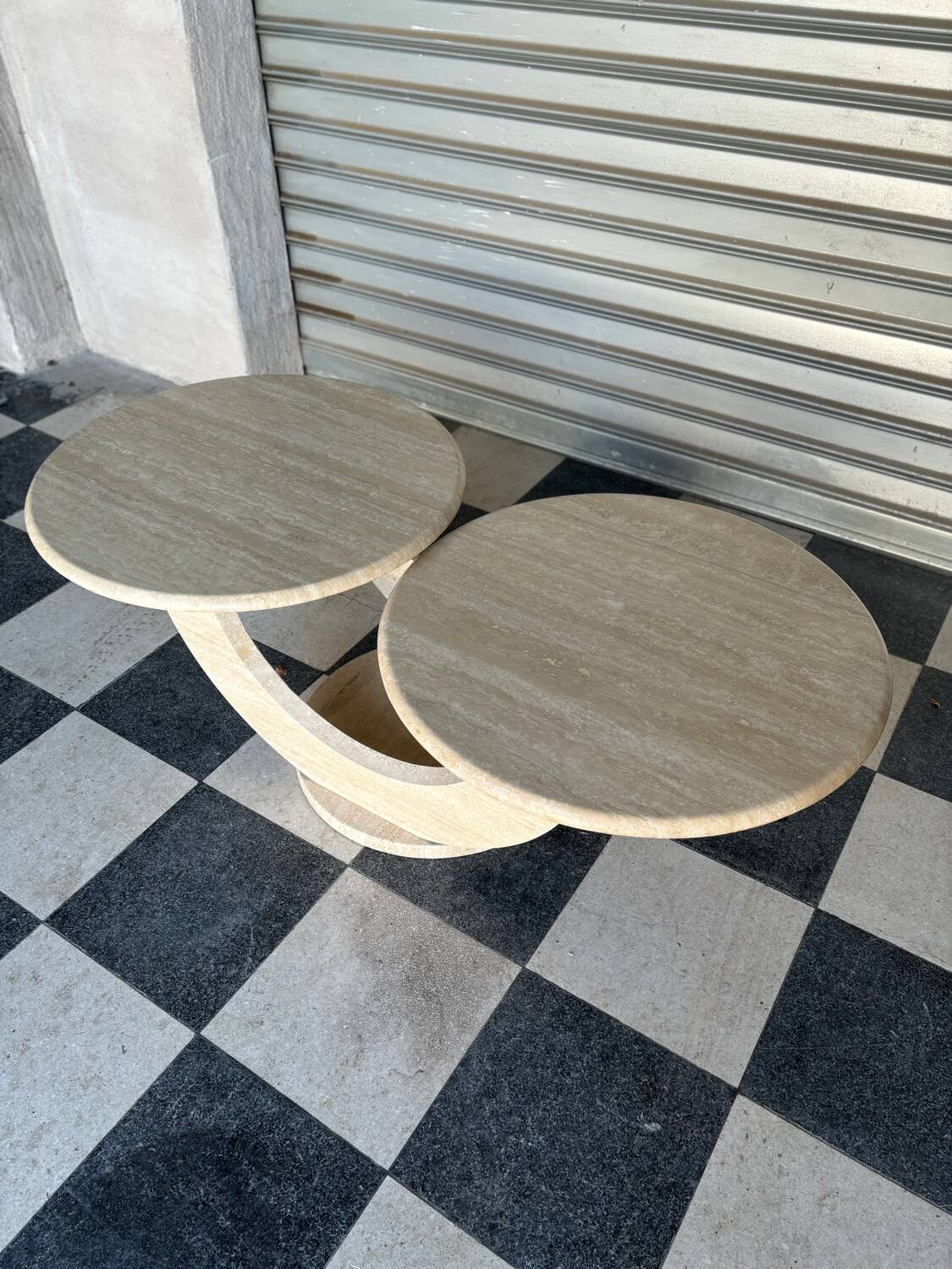 Italian travertine coffee table