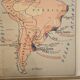 Old geography map / school map South America North America