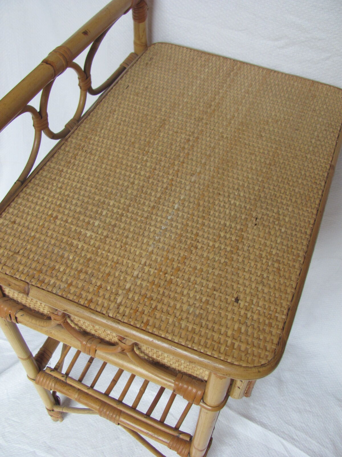 Bamboo with a drawer bedside - table years 70-