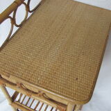 Bamboo with a drawer bedside - table years 70-