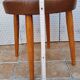 Tabouret vintage intra hamburg en skaï, assise à ressorts, 43 cm, années 50