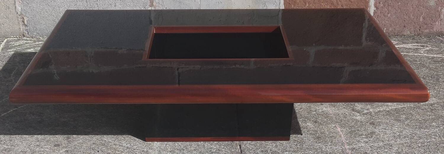 Signed coffee table (Jean Claude Mahey, 70s)