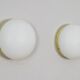Mid Century Spanish Modern Brass and Opaline Glass Sconces Metalarte 70s
