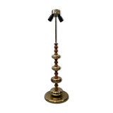 Brass and wood turnt large table or floor lamp by VEB Narva Leuchtenbau Germany, 1970s