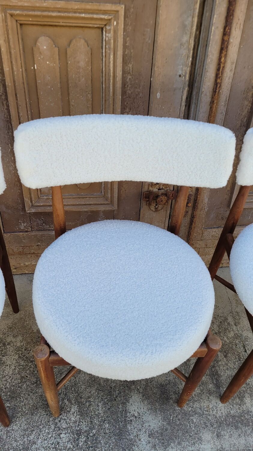 Series of 4 design Scandinavian teak chairs