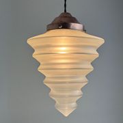 ANTIQUE ART DECO SUSPENSION 1930 FROSTED GLASS