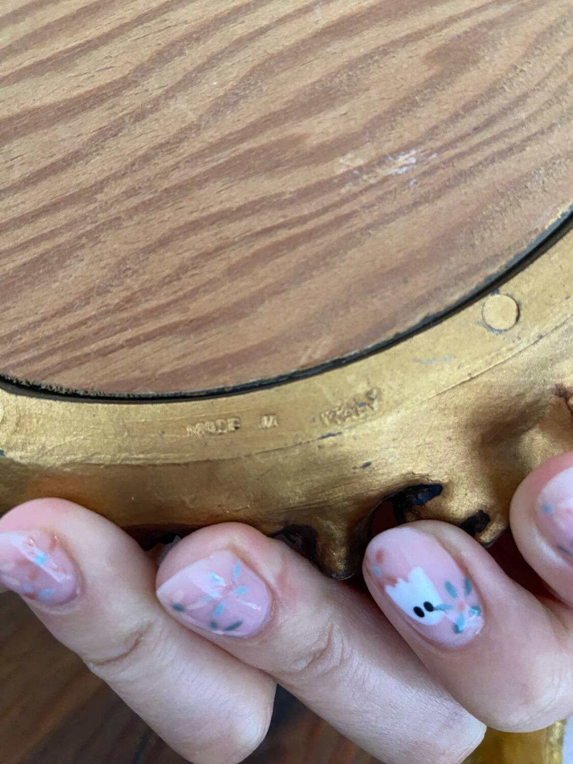 Antique vintage resin mirror