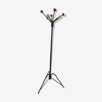 Coat rack on foot, wooden ball hooks