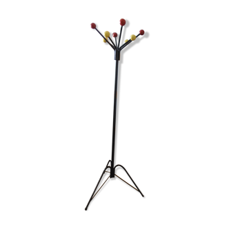 Coat rack on foot, wooden ball hooks