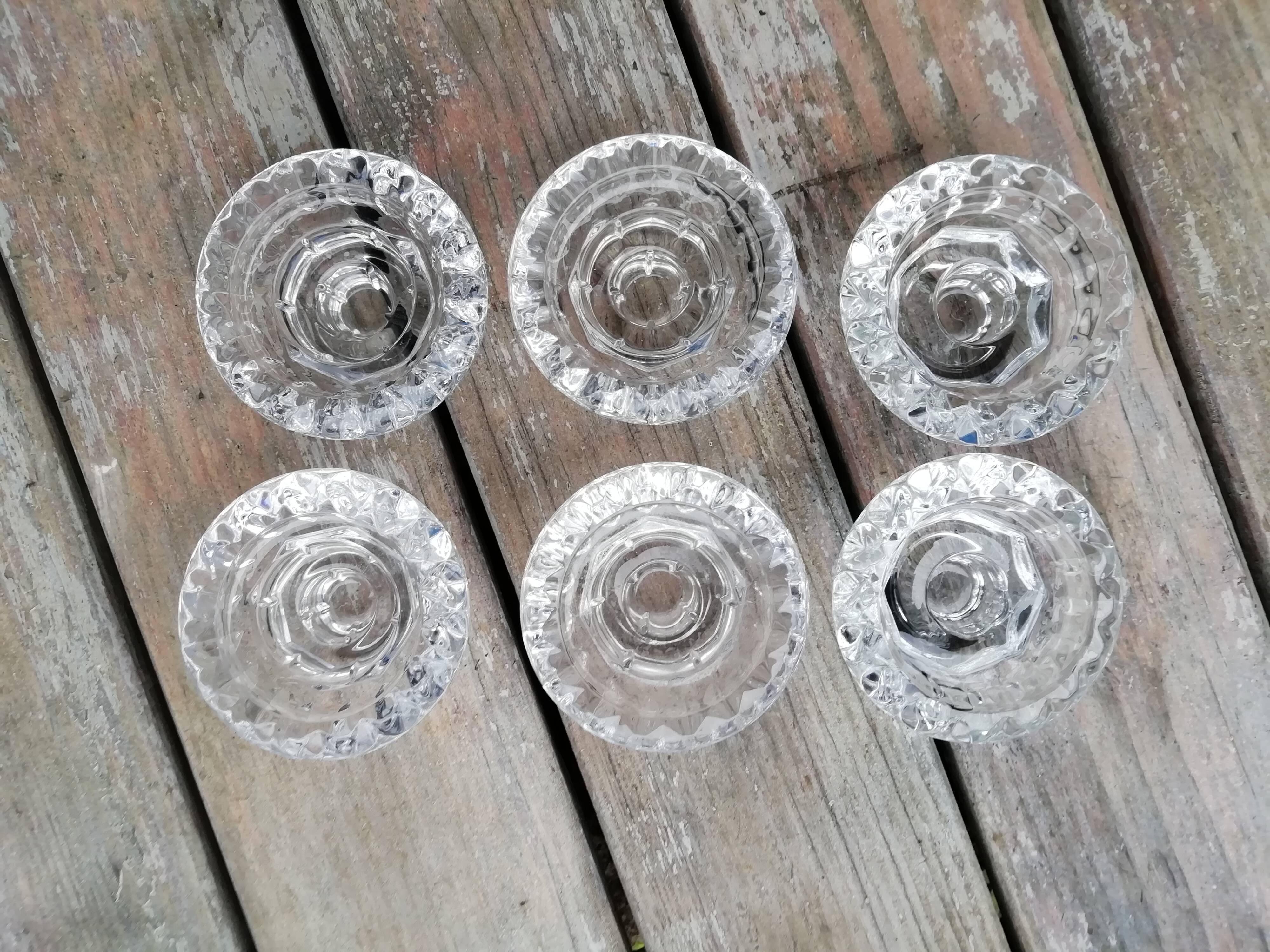 Set of glass candle holders