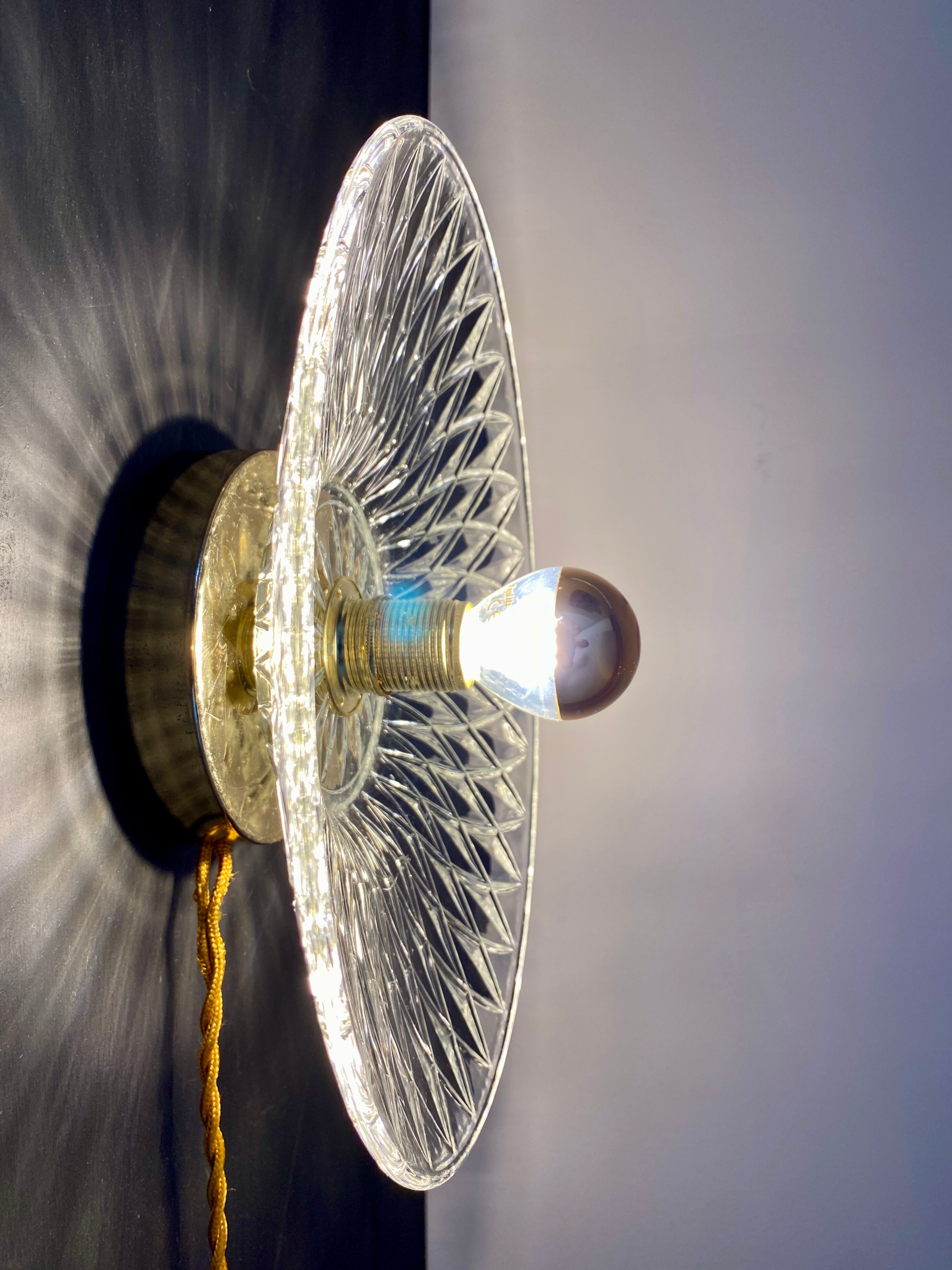 Vintage lampshade in chiseled glass